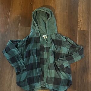 American Eagle Outfitters Kids Black and Green Checkered Jacket